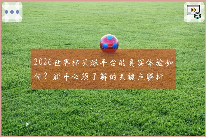 2026世界杯买球平台的真实体验如何？新手必须了解的关键点解析
